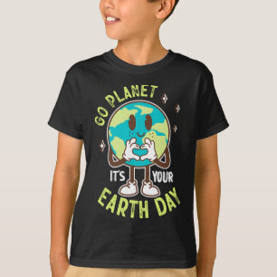 Go Planet Its Your Earth Day Cute Kawaii Earth Boy T-Shirt