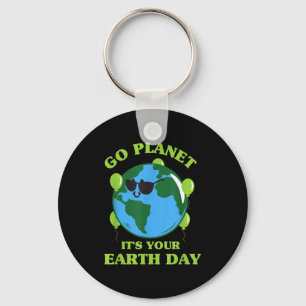 Go Planet Its Your Earth Day Funny Cute Earth Day Key Ring