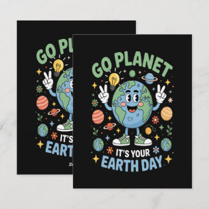 Go Planet Its Your Earth Day Holiday Card