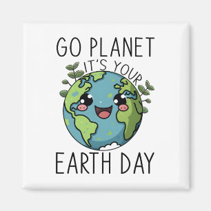 Go Planet Its Your Earth Day Teacher Kids Cute Ear Magnet