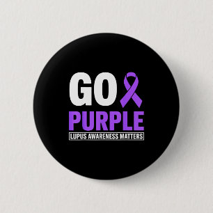 Go purple lupus awareness month ribbon sle support 6 cm round badge