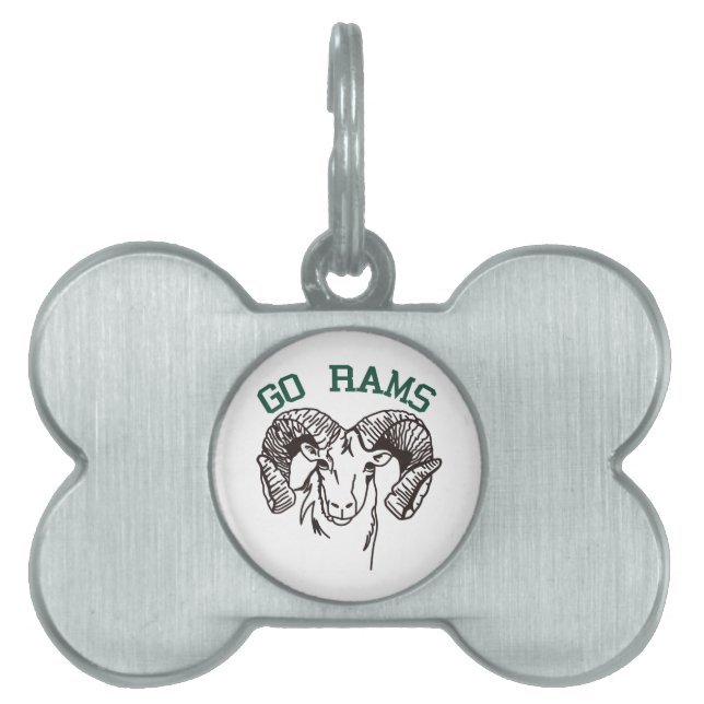 Go Rams Pet Name Tag (Front)