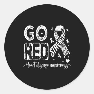 Go Red – American Heart Disease Awareness In Febru Classic Round Sticker