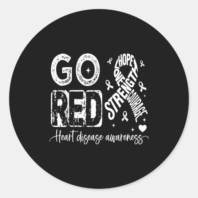 Go Red – American Heart Disease Awareness In Febru Classic Round Sticker (Front)