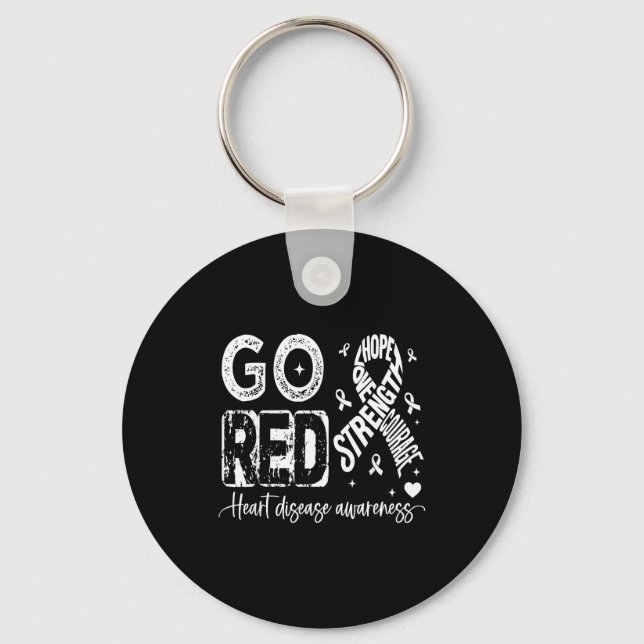 Go Red – American Heart Disease Awareness In Febru Key Ring (Front)