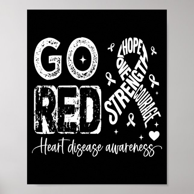 Go Red – American Heart Disease Awareness In Febru Poster (Front)