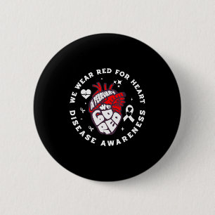 Go Red - American Heart Disease Awareness Month In 6 Cm Round Badge