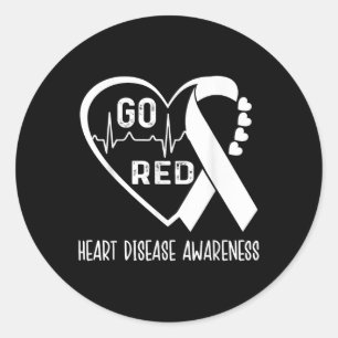 Go Red - American Heart Health Month Awareness In  Classic Round Sticker