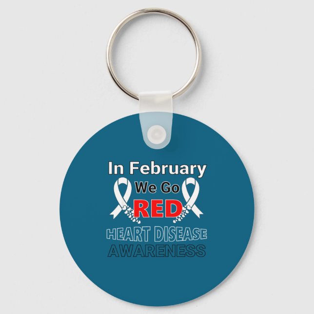 Go Red - American Heart Health Month Awareness In  Key Ring (Front)