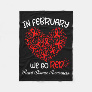 Go Red - American Heart Month Awareness In Februar Fleece Blanket