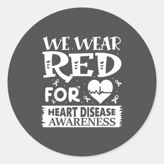 Go Red – Awareness For Us Heart Health Month In Fe Classic Round Sticker (Front)