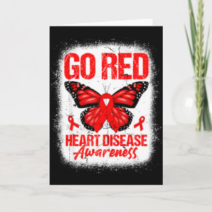 Go Red Butterfly & Red Ribbon Heart Disease Aw Card
