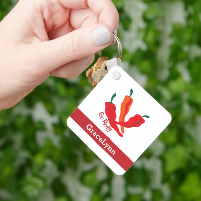 Go Red!!! Chile Peppers Keychain (Hand)