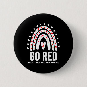 Go Red Day - Heart Disease Awareness Month 6 Cm Round Badge