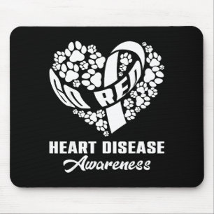 Go Red Disease Awareness Day Red Ribbon & Dog Mouse Mat
