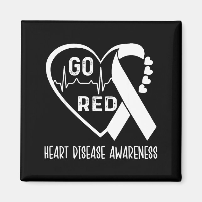 Go Red - February American Heart Health Month Awar Magnet (Front)