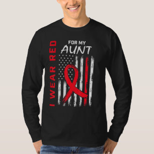 Go Red For Aunt Heart Disease Awareness American F T-Shirt