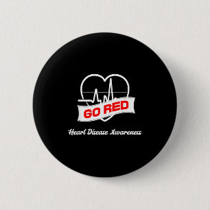 Go Red For Heart Disease Awareness Chd _1 6 Cm Round Badge