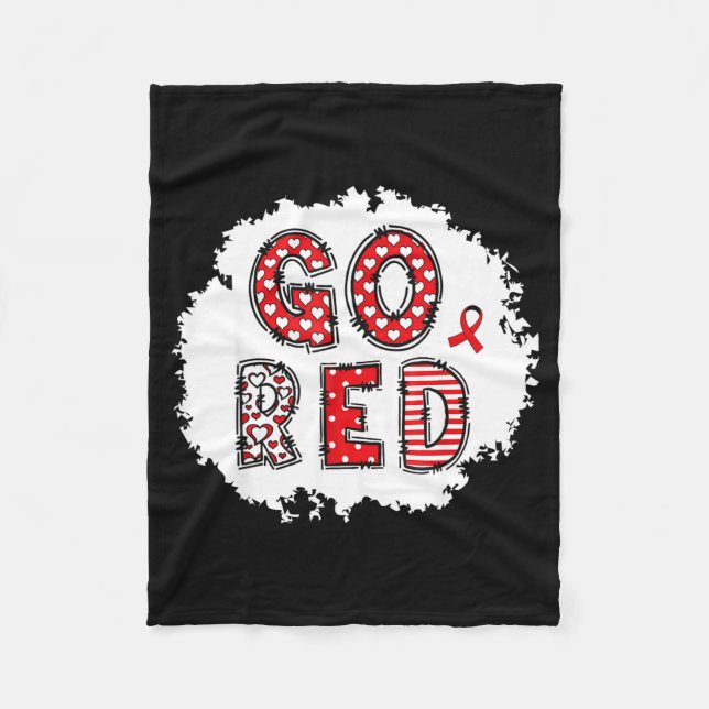 Go Red For Heart Disease Awareness Month February  Fleece Blanket (Front)