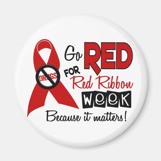 Go Red For Red Ribbon Week Magnet (Front)