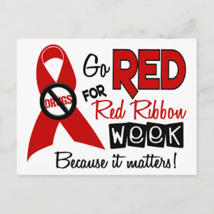 Go Red For Red Ribbon Week Postcard