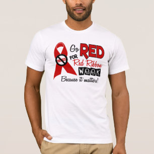 Go Red For Red Ribbon Week T-Shirt
