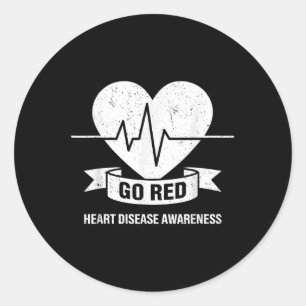 Go Red For Women American Chd Heart Disease Month Classic Round Sticker