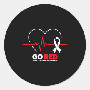 Go Red For Women American Chd Heart Disease Month Classic Round Sticker