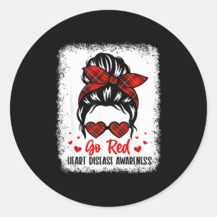 Go Red For Women American Heart Disease Awareness Classic Round Sticker
