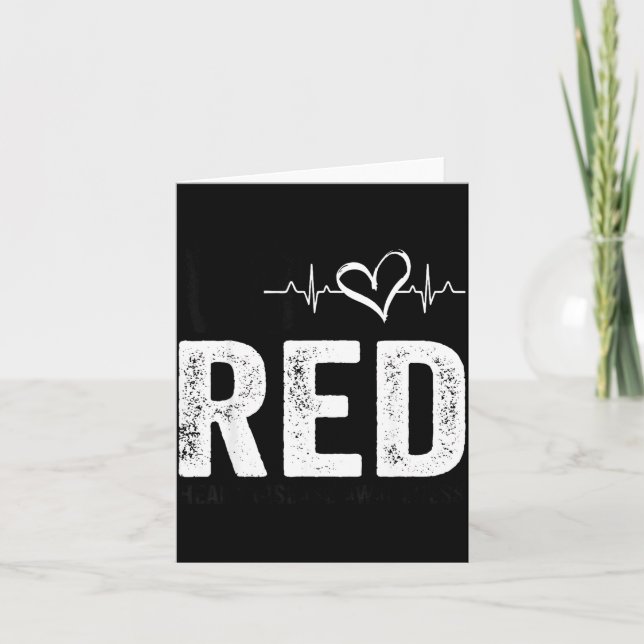 Go Red For Women American Heart Disease Month Awar Card (Front)