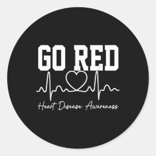 Go Red For Women American Heart Disease Month Awar Classic Round Sticker