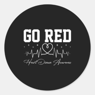 Go Red For Women American Heart Disease Month Awar Classic Round Sticker