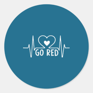 Go Red For Women American Heart Disease Month Awar Classic Round Sticker