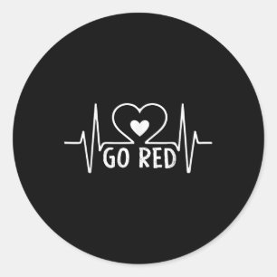 Go Red For Women American Heart Disease Month Awar Classic Round Sticker