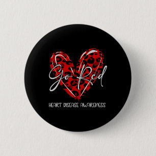 Go Red For Womens Heart Disease Awareness Month 6 Cm Round Badge