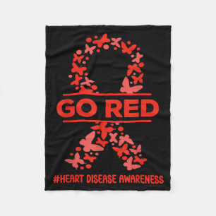 Go Red For Womens Heart Disease Awareness Wear Red Fleece Blanket