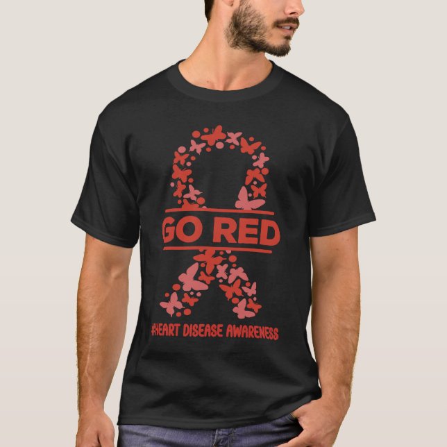 Go Red For Womens Heart Disease Awareness Wear Red T-Shirt (Front)