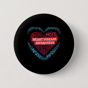 Go Red Heart Disease Awareness For Men Women 6 Cm Round Badge