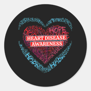Go Red Heart Disease Awareness For Men Women Classic Round Sticker