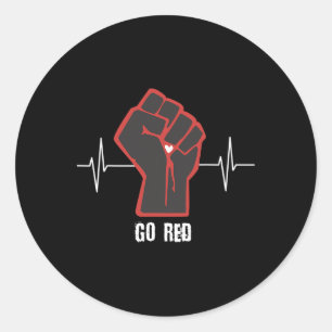 Go Red Heart Disease Awareness Month Classic Round Sticker