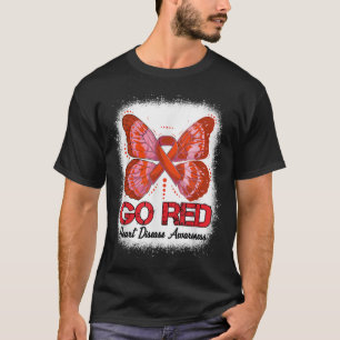 Go Red Heart Disease Awareness Month Red Ribbon Bu T-Shirt
