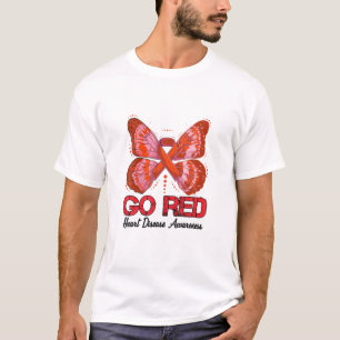 Go Red Heart Disease Awareness Month Red Ribbon Bu T-Shirt