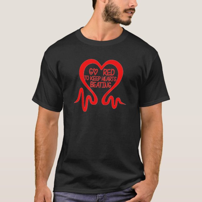 Go Red Heart Disease Awareness Month T-Shirt (Front)