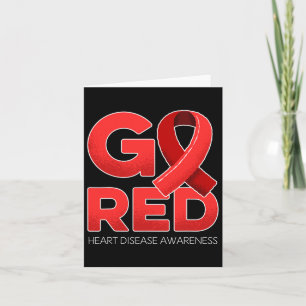 Go Red Heart Disease Awareness Red Ribbon Survivor Card