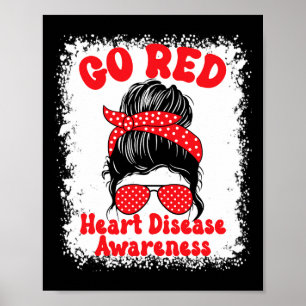 Go Red Heart Disease Awareness We Wear Red In Febr Poster