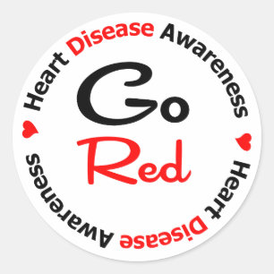 GO RED Heart Disease Classic Round Sticker