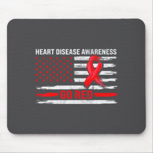 Go Red Heart Disease Suprt Flag - Heart Disease Aw Mouse Mat