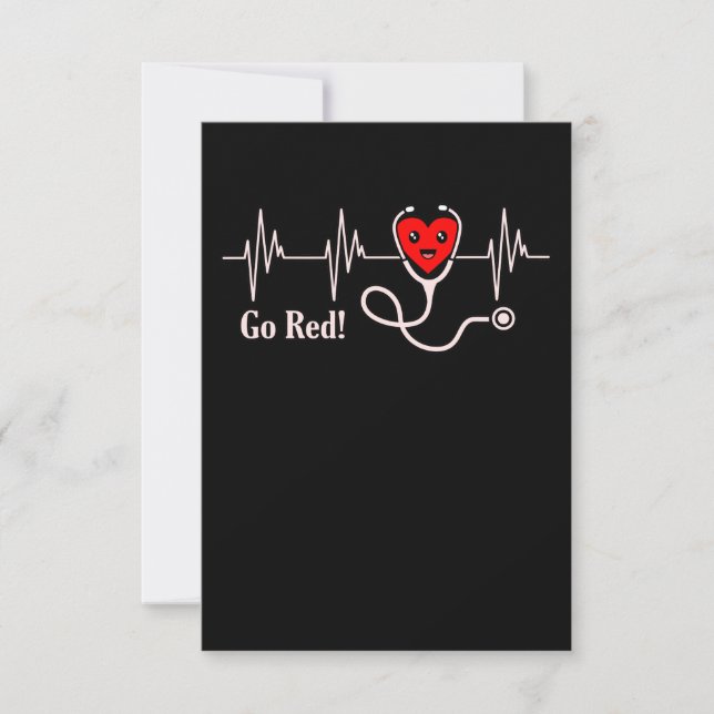 Go Red Heartbeat Heart Disease Awareness Survivor RSVP Card (Front)