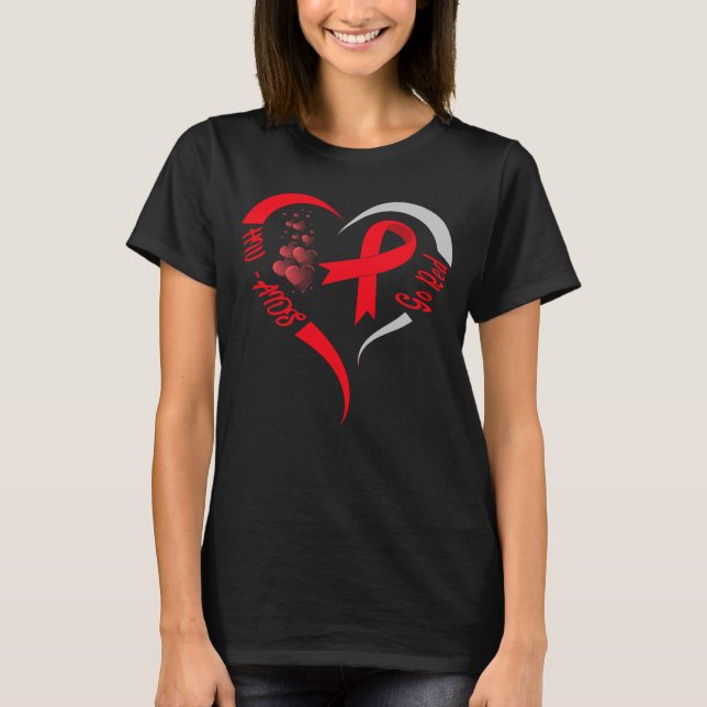go red hiv aids awareness heart T-Shirt (Front)