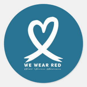 Go Red In February Heart Disease Awareness Health Classic Round Sticker